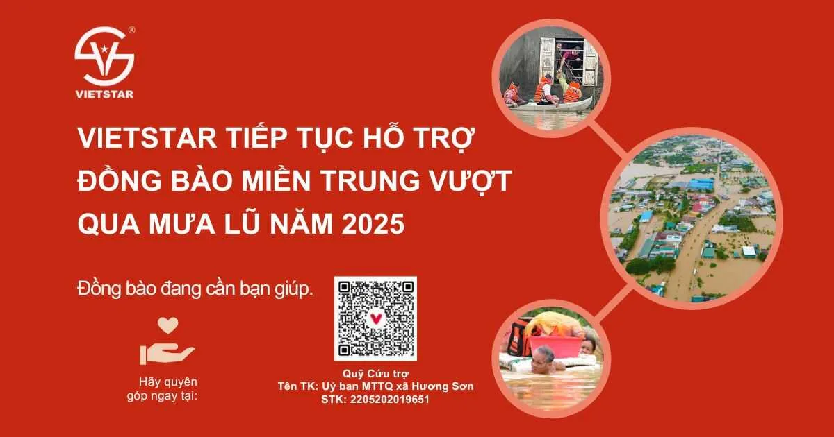 VIETSTAR TIẾP TỤC ỦNG HỘ, HỖ TRỢ ĐỒNG BÀO MIỀN TRUNG BỊ THIỆT HẠI DO MƯA LŨ NĂM 2025