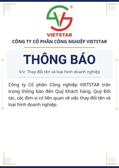 VIETSTAR THÔNG BÁO THAY ĐỔI TÊN VÀ LOẠI HÌNH DOANH NGHIỆP